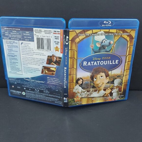 Ratatouille Disney Pixar Blu Ray DVD Case in Good Condition w/ Cardboard Sleeve - Picture 5 of 6